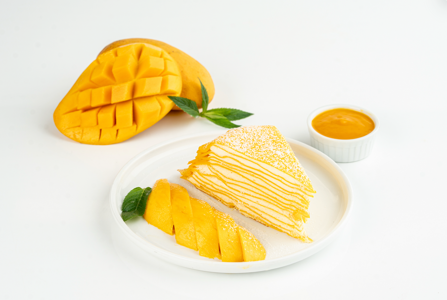 Mango Mille Crepe Cake slice