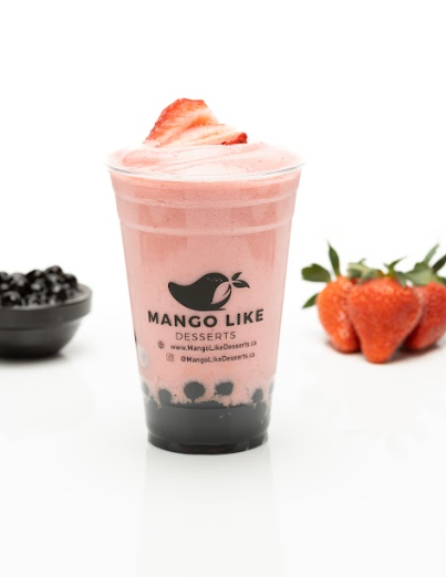 Strawberry Banana Boba Smoothie