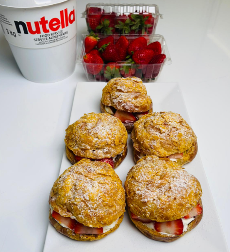 Strawberry Nutella Cream Puffs